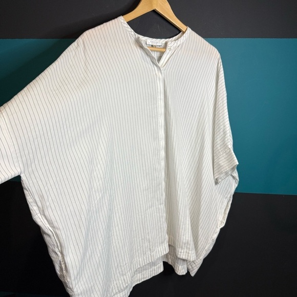Babaton Classic White Blouse with Black Pinstripes - Picture 2 of 6